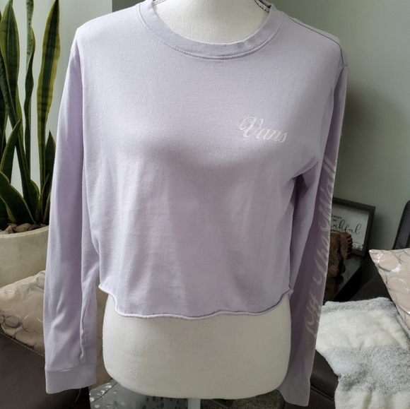 Vans Off the Wall LS Cropped Light Lavender T-Shirt - Picture 8 of 8